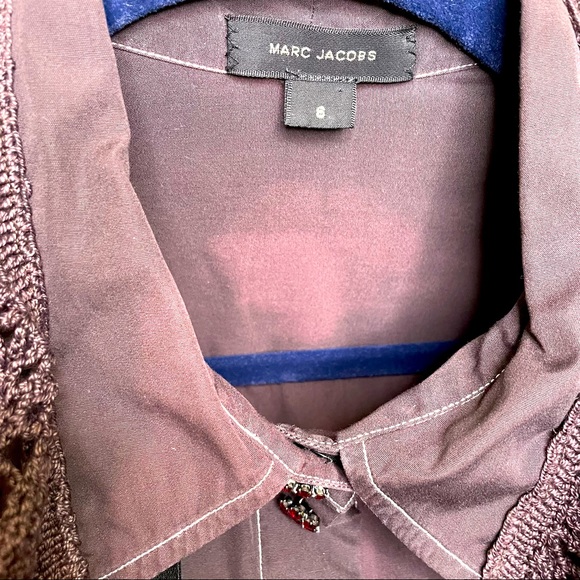 Marc Jacobs Purple Cotton Button Down Blouse - Picture 5 of 10
